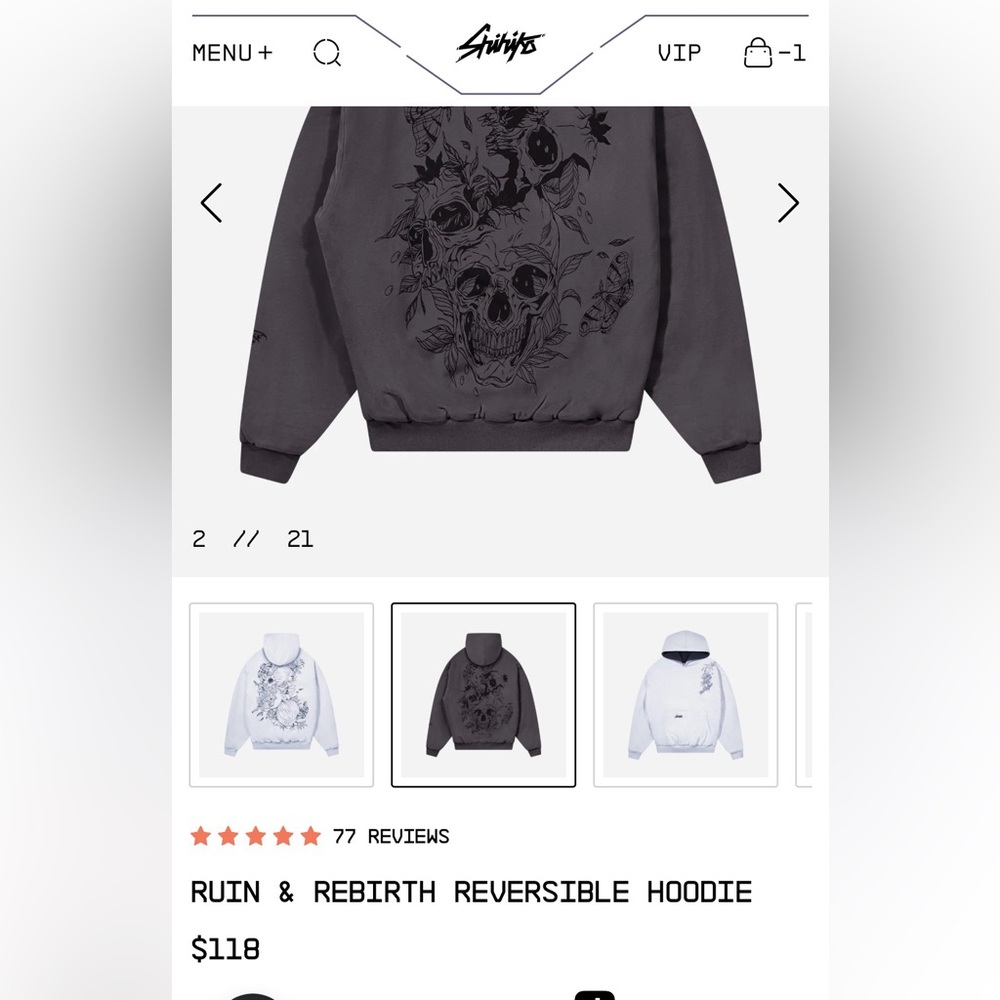 Shihiko ruin & rebirth reversible hoodie